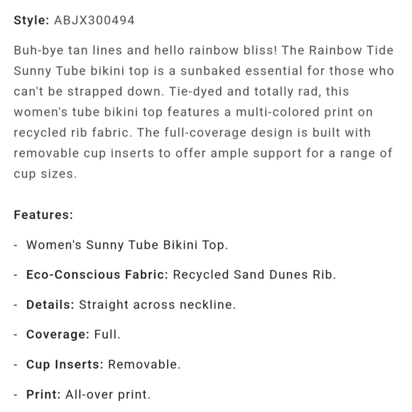 Women's Billabong Tube Bikini Top - Picture 11 of 11